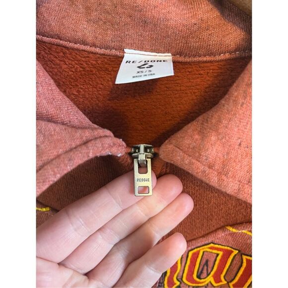Re/Done Vintage Upcycled Cropped Germany Quarter Zip Size XS/S - Picture 4 of 5